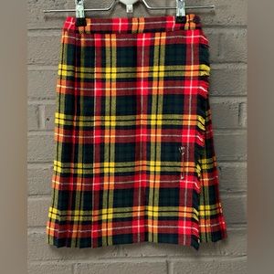 Vintage Girls Plaid Wool blend Skirt 8